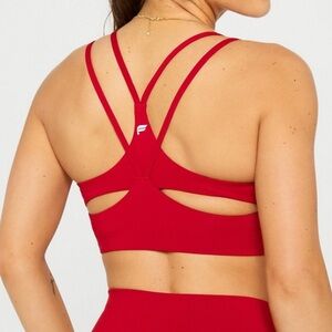 Fabletics Red Sports Bra, Double Layer Bra